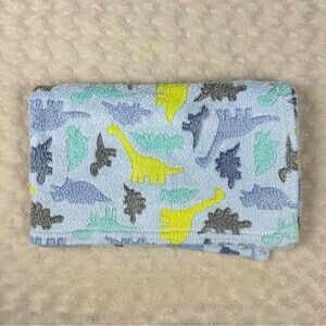 Cutie Pie Blue Dinosaurs Baby Blanket Lovey Gray Green Dino Print 2015 RARE HTF